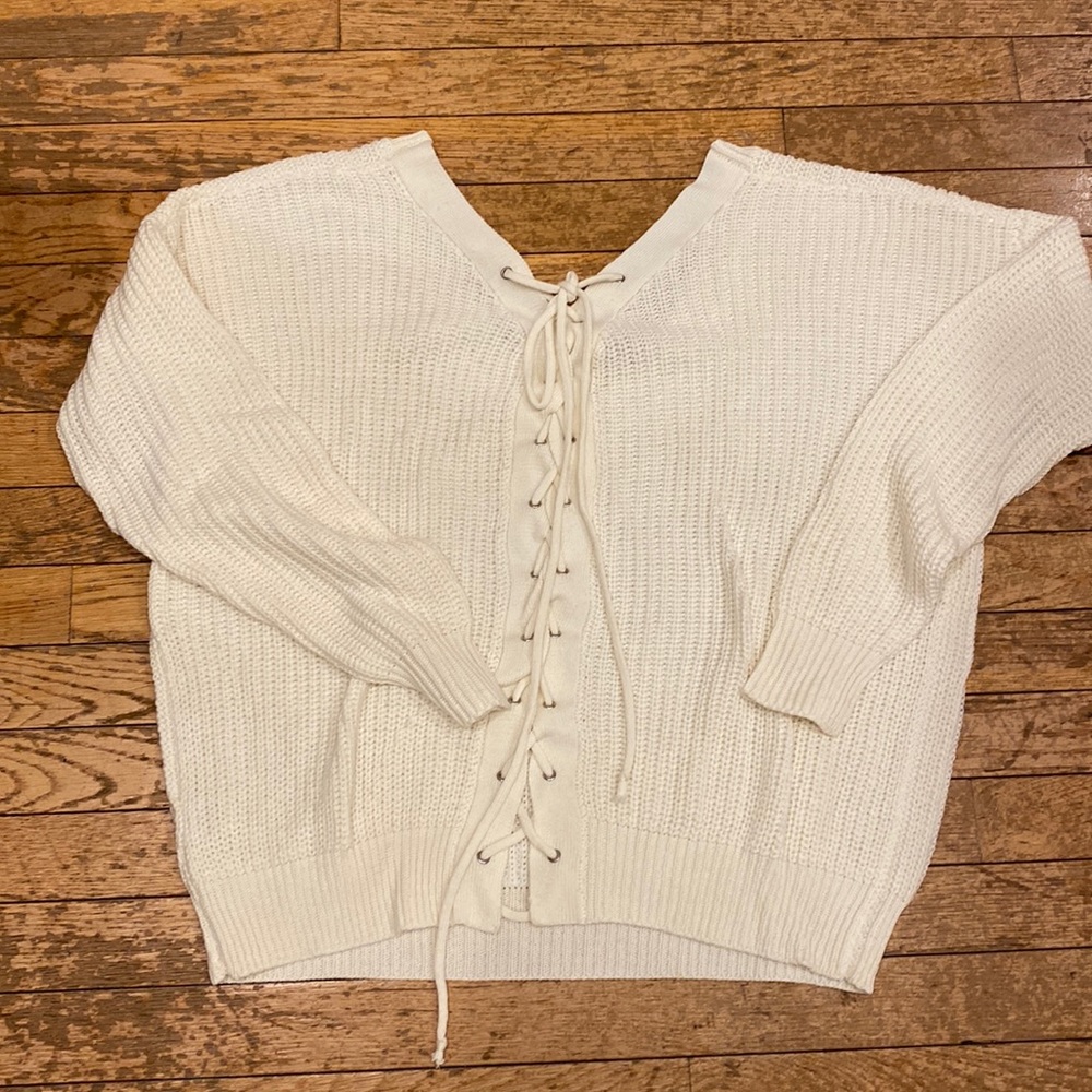Millau lace-up back sweater- size S, worn once